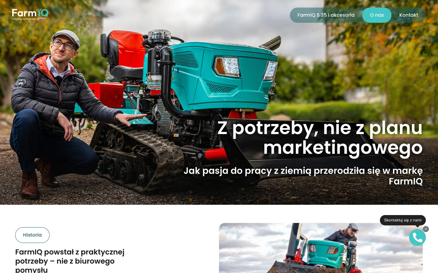 Strona o firmie z historią marki