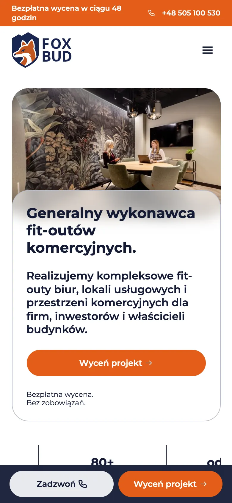 Strona usługi na telefonie