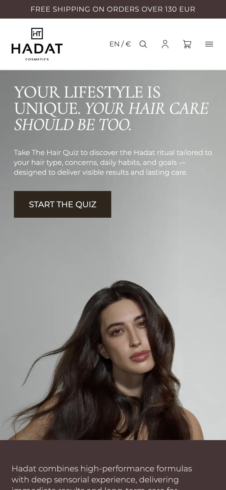 Hair quiz on a phone
