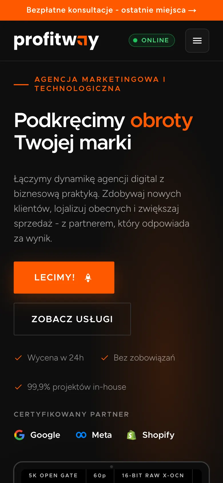 profitway.pl on a phone
