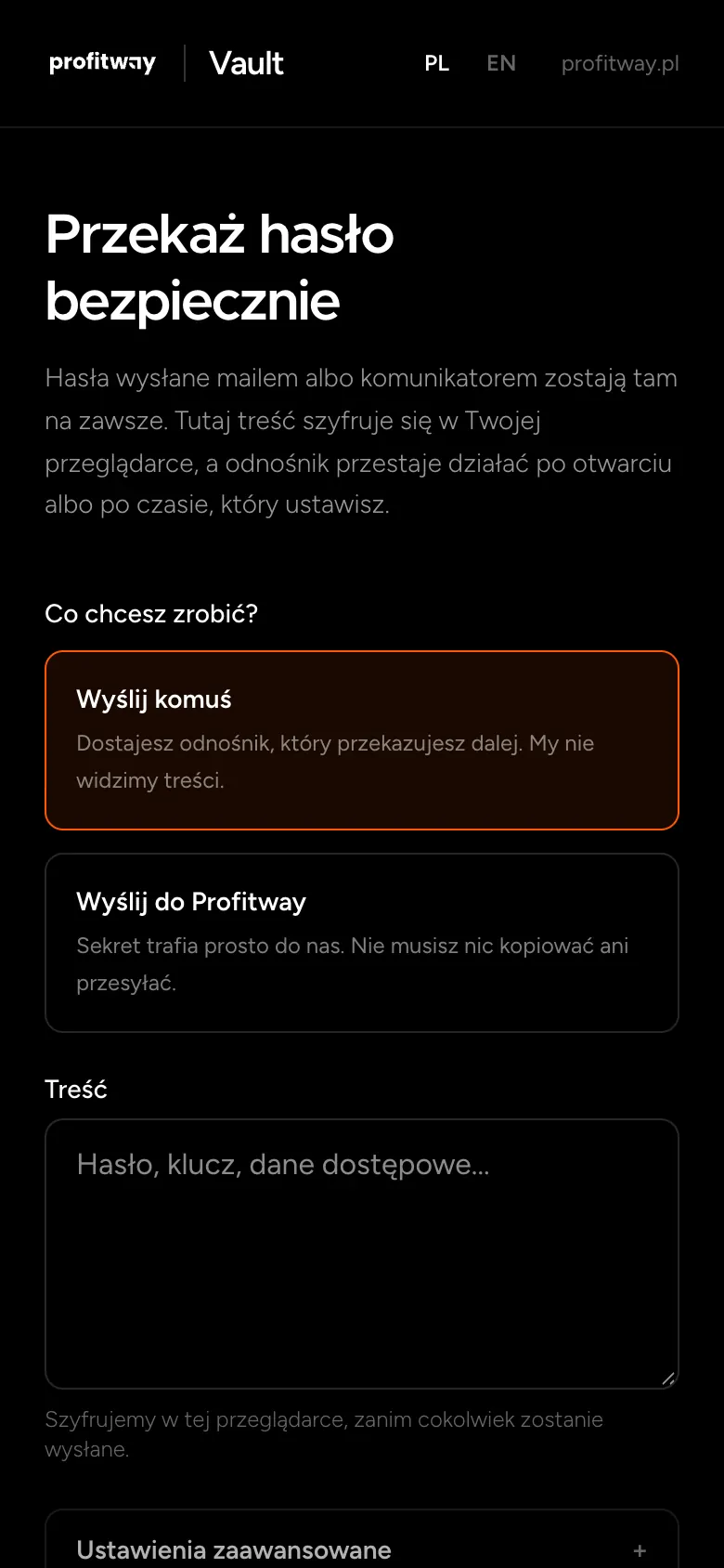 Vault on a phone