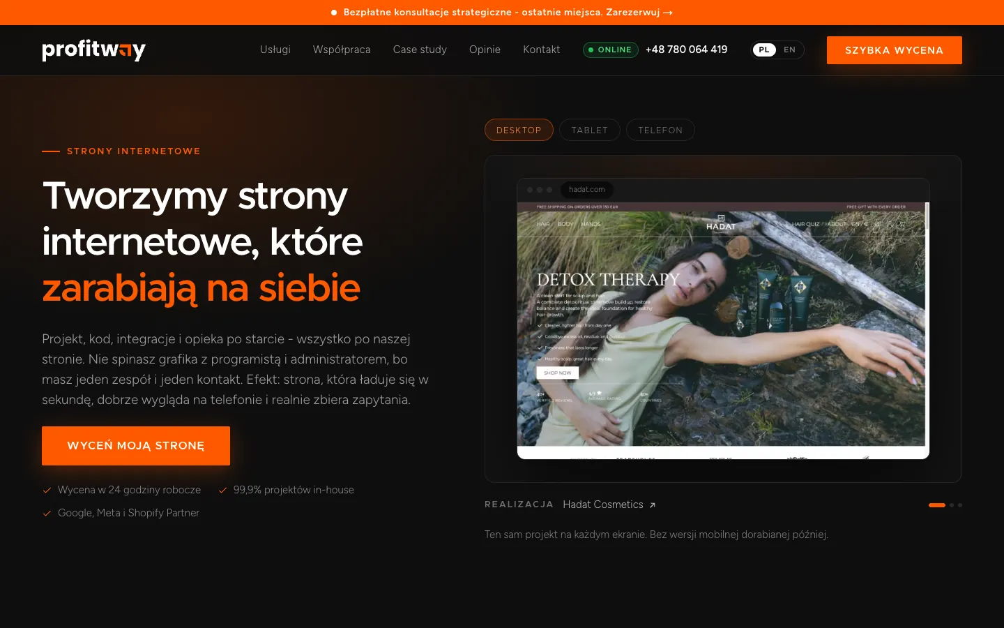 Web design landing page