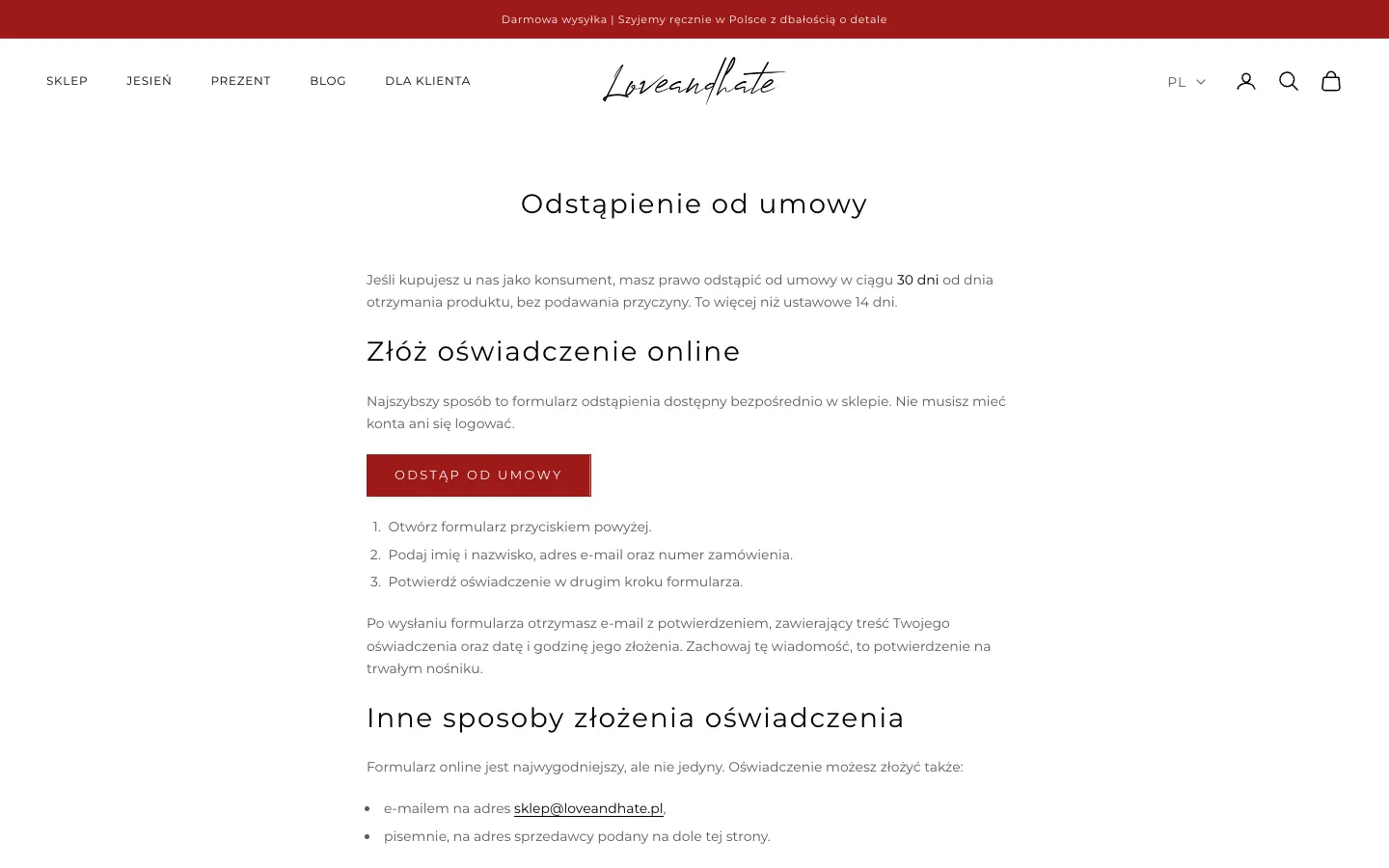 Odstąpienie od umowy online według dyrektywy UE 2023/2673